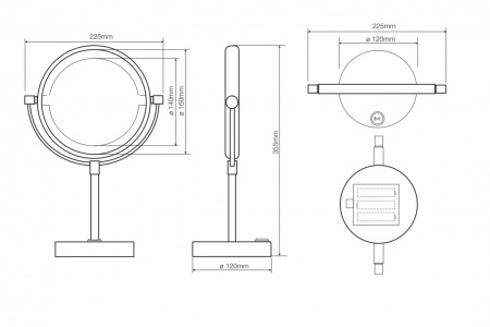 Зеркало косметическое для ванной Bemeta 112101622 фото