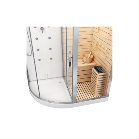 Душевая кабина с сауной Cerutti SPA Lugano White R CT8346 180x110 фото