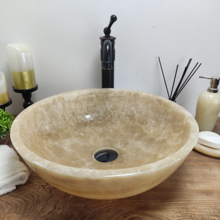 Накладная раковина из оникса Bowl Sunset Medium Tin Lip BO-00826 фото