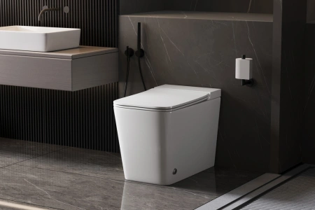 Унитаз приставной с импульсным смывом Abber Rechteck AC1213P с сиденьем микролифт фото