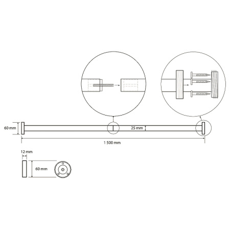 Карниз для ванной Bemeta 101120091 150 см хром фото