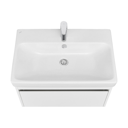 Тумба с раковиной Акватон Марти 70 1A267501MY010 белый глянцевый / дуб эдгрейн фото