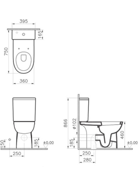 Унитаз напольный для людей с ограниченными возможностями VitrA Conforma 9899B003-7200 с крышкой фото
