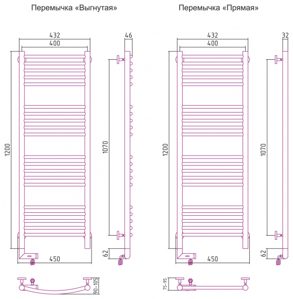Полотенцесушитель электрический Сунержа Богема 2.0 120х40 с блоком управления справа 00-5203-1240 фото