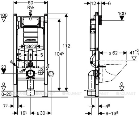 Унитаз с инсталляцией Geberit iCon 500.362.TC.I фото