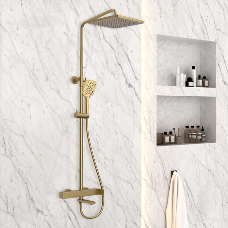 Душевая система Vincea Cube VSFS-1C1BG брашированное золото фото