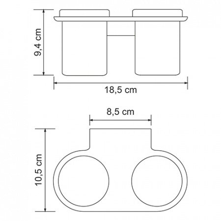 Два стакана для зубных щеток WasserKRAFT Kammel К-8328D фото