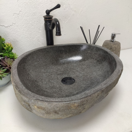 Накладная раковина из речного камня RS01509 (49*46*15) A12 фото