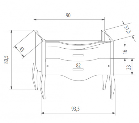 Тумба под раковину Eban Sonia FBSSN090-B 93,5 см фото