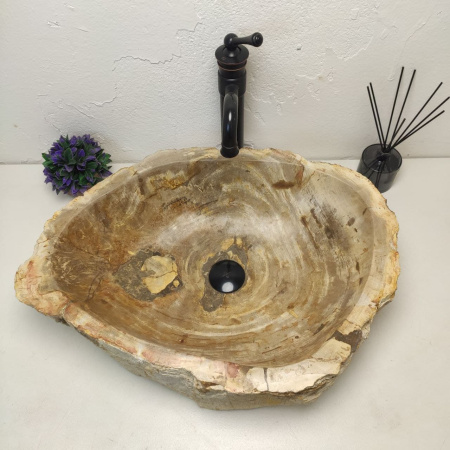 Накладная раковина из окаменелого дерева Fossil Basin OD-01230 (61*40*15) фото