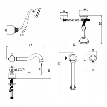 Смеситель на борт ванны Lemark Villa LM4847C фото
