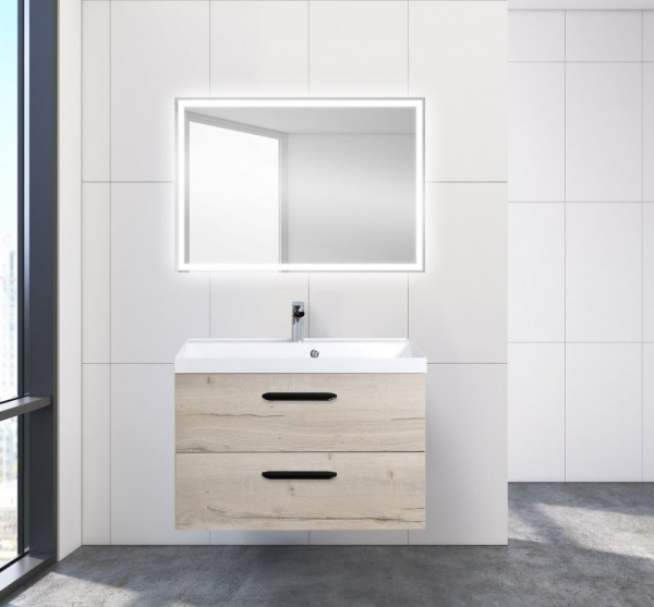 Тумба под раковину Belbagno Aurora AURORA-800-2C-SO-RGB Rovere Galifax Bianco фото