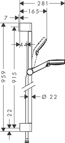 Душевой гарнитур Hansgrohe Crometta Vario 26536400 90 см фото