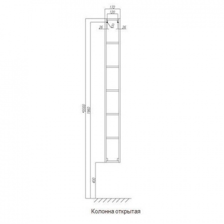 Шкаф-колонна открытая Акватон Йорк 1A171103YOB40 белый/дуб сонома фото