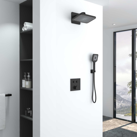 Душевая система скрытого монтажа Vincea Inspire VSFW-421I4MB черная матовая фото