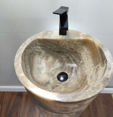 Раковина напольная из оникса Grey ON-01365 (45*45*90) фото