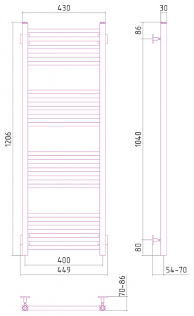 Полотенцесушитель водяной Сунержа Модус 120х40 00-0521-1240 фото