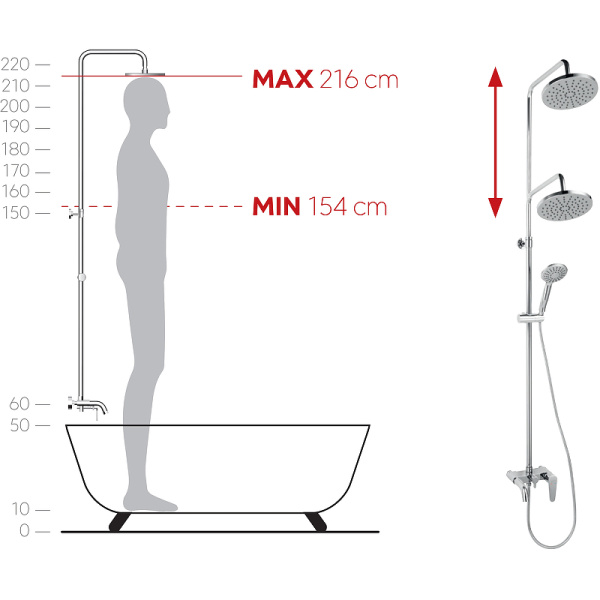 Душевая система Ferro Algeo NP78-BAG13U Хром фото