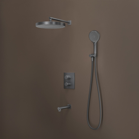 Душевая система скрытого монтажа с термостатом Iddis Duna DUNGMSTi68 графит матовый фото