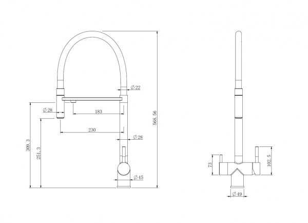 Смеситель для кухни Abber Wasser Kreis AF81141B черный матовый фото
