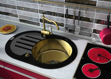 Мойка кухонная Zorg Inox Glass GL-7851-OV-BLACK-BRONZE фото