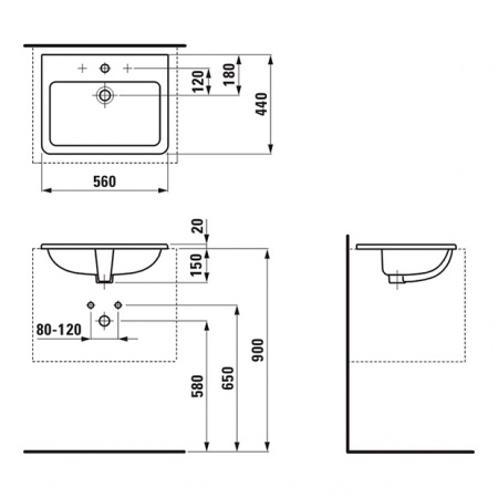 Раковина Laufen Pro S 8.1896.3.000.104.1 56х44 фото