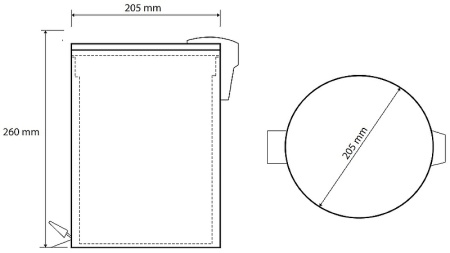 Мусорное ведро для ванной с педалью Bemeta Graphit 156315013 антрацит матовый фото
