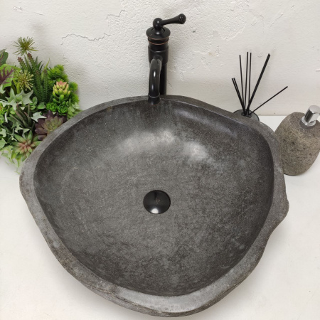 Накладная раковина из речного камня RS01482 (57*53*15)C10 фото