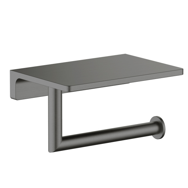 Держатель для туалетной бумаги с полочкой Timo Saona 13043/18 черное золото фото