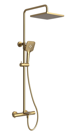 Душевая система с термостатом Kaiser Serio 05382-3 шлифованное золото фото