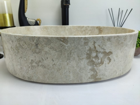 Раковина из мрамора Indo Oval Cream Tin Lip MO-00349 фото