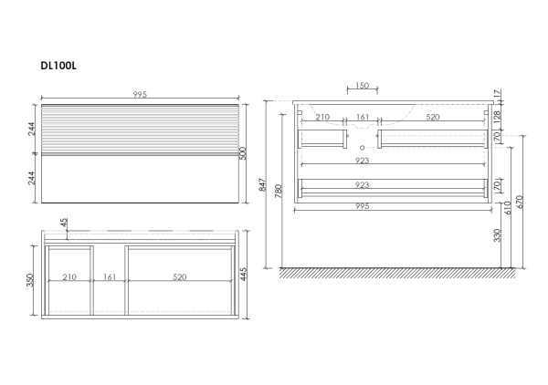 Тумба под раковину Sancos Delta DL100LW дуб светлый/белый фото