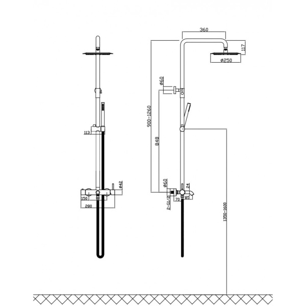 Душевая система Milacio Ultra Onis MCU.151.MB черная матовая фото