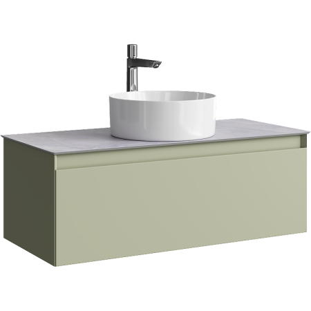 Тумба под накладную раковину Aqwella Geometria 100 GE01101SH шалфей зелёный фото