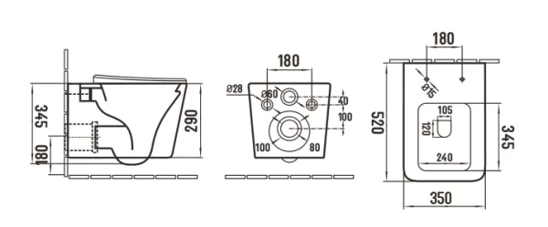 Унитаз подвесной CeramaLux N TR2197MW с сиденьем / белый матовый фото