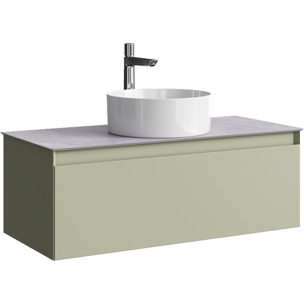 Тумба под накладную раковину Aqwella Geometria 100 GE01101SH шалфей зелёный фото