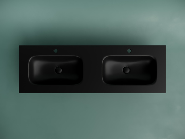 Двойная раковина Ceramica Nova Grace CN7022MB 141x45 черная матовая фото