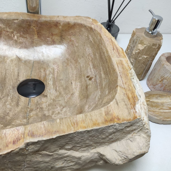 Накладная раковина из окаменелого дерева Fossil Basin OD-01259 (47*43*17) фото