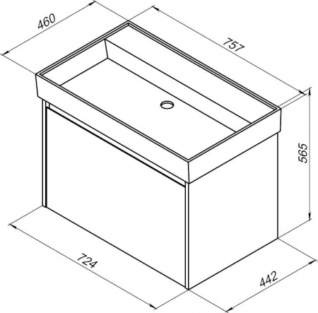 Тумба с раковиной Aquanet Nova Lite 75 00245243 фото