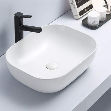 Накладная раковина CeramaLux N 78104MW 50x40 белая матовая фото