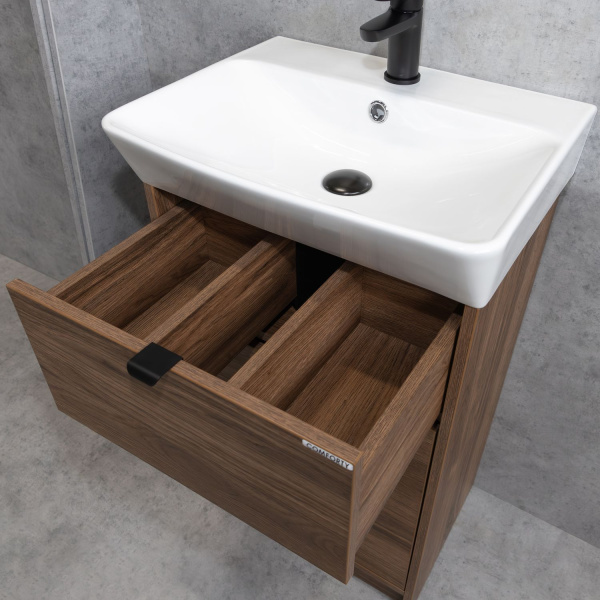 Тумба с раковиной Comforty Руза-50 00-00022023CF дуб темно-коричневый фото