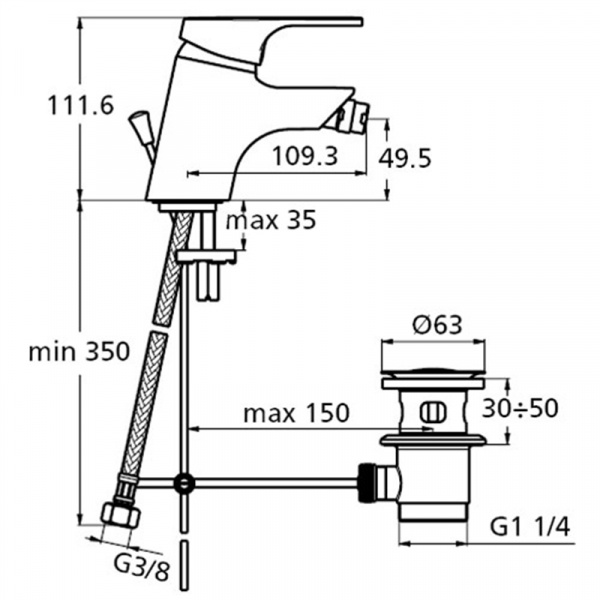 Смеситель для биде Ideal Standard Slimline II B8584AA фото