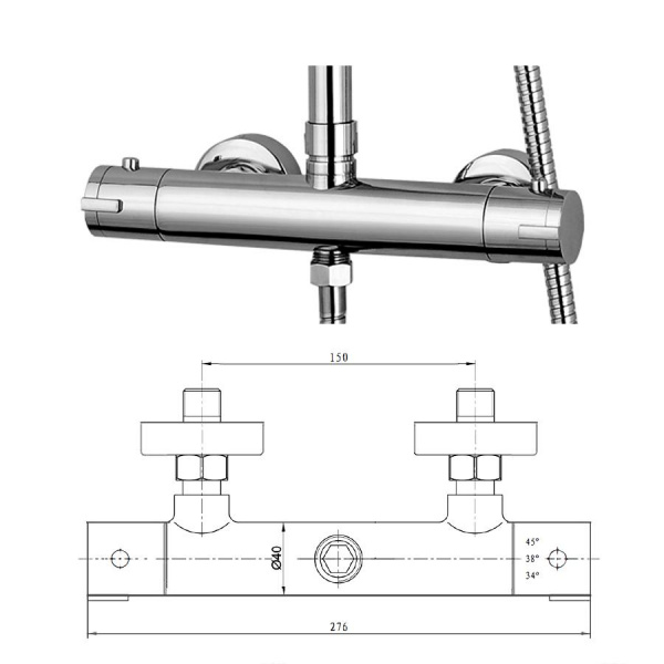 Душевая система (стойка) Alvaro Banos Toledo Termo фото