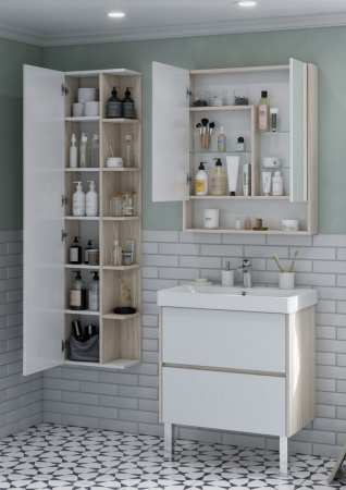 Зеркало-шкаф Акватон Сканди 70 1A252202SDB20 белый/дуб верона фото