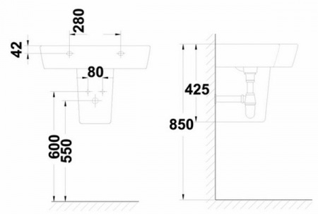 Полупьедестал для раковины Gala Emma Square 27432 фото