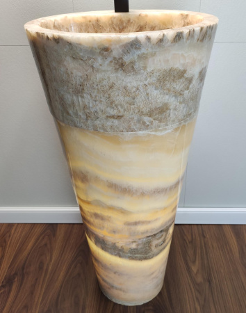 Раковина напольная из оникса Yellow ON-01343 (45*45*90) фото