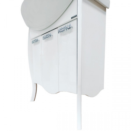 Тумба Comforty Венеция-80 белый глянец с раковиной Балтика 80 фото
