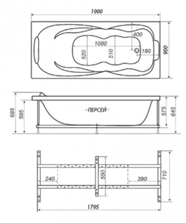 Акриловая ванна Triton Персей 190х90 фото