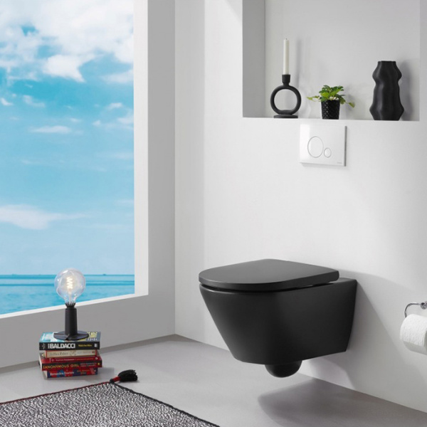 Подвесной унитаз безободковый Duravit D-Neo 2577098900 антрацит матовый фото