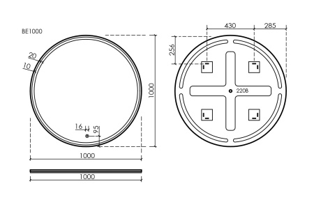 Зеркало с подсветкой Sancos Bella BE1000 100x100 фото